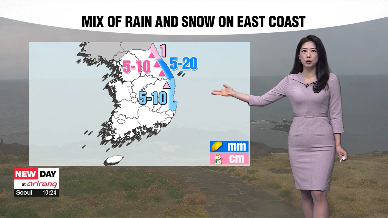 Comfortable temperatures today, mix of rain and snow on east coast